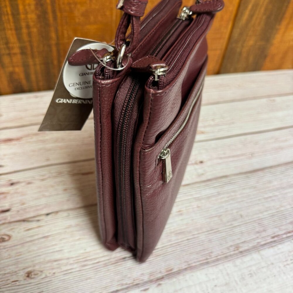 GIANI BERNINI Triple-Zip Pebble Leather Dasher Crossbody - Picture 3 of 6